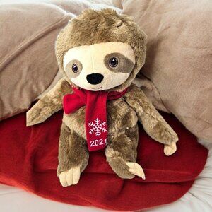 Petsmart Serene Sloth Plush 2021 Scarf Squeaker Stuffed Animal Toy Xmas